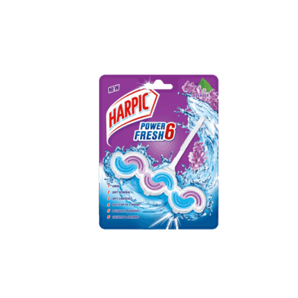 Harpic Power Fresh 6 Toilet Rim Block - Lavender, 39 g