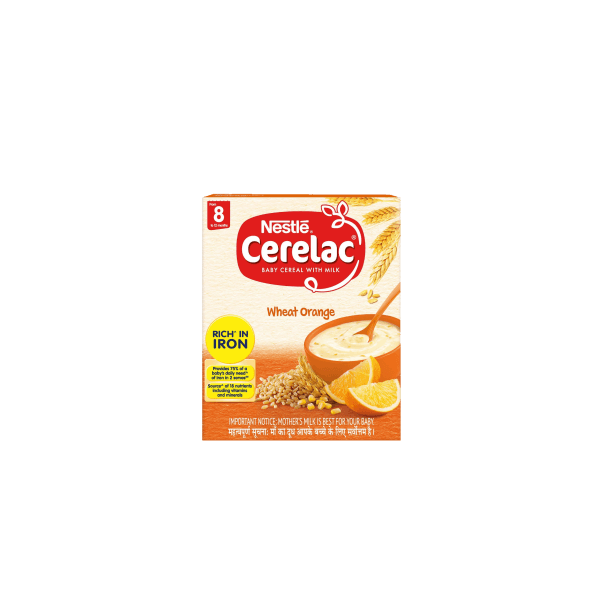 untitleddesign_1_original-26-2-1.png Nestle - Cerelac Fortified Baby Cereal With Milk, Wheat Orange - From 8 Months, 300g - Image 1