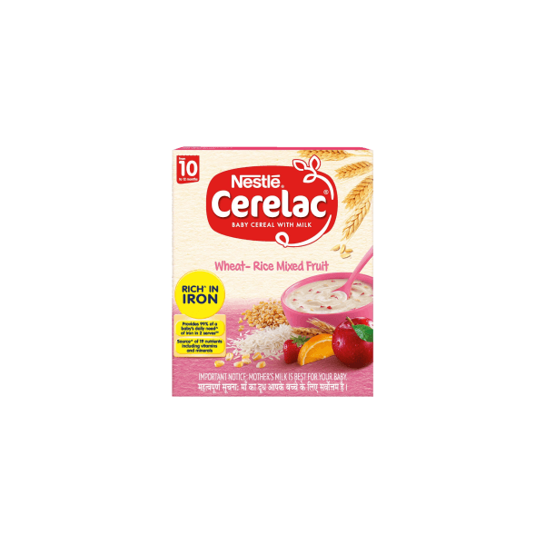 untitleddesign_1_original-30-3-1.png Nestle - Cerelac Fortified Baby Cereal With Milk, Wheat-Rice Mixed Fruit - From 10 Months, 300g - Image 1